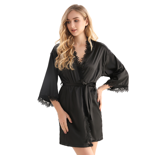 Полиэстеровые шелковистые мягкие женские атласные пижамы, нижнее белье для сна