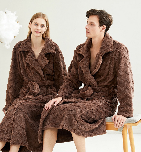 Роскошный мягкий и элегантный длинный халат для мужчин и женщин 