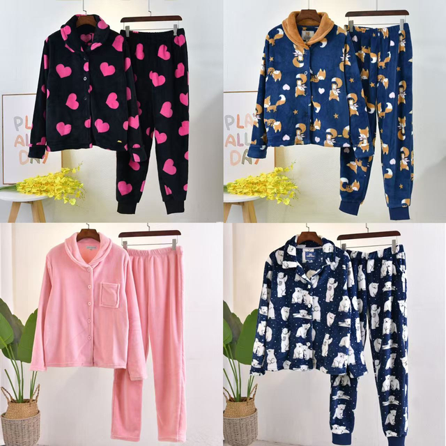 OEKO-TEX теплые плюшевые пижамные комплекты, одежда для сна