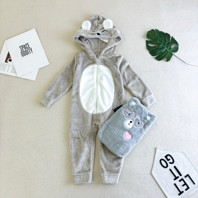 Сертифицированная Oeko-tex ткань, флисовый плюшевый капюшон с детским кигуруми на тему животных и теплая грелка 