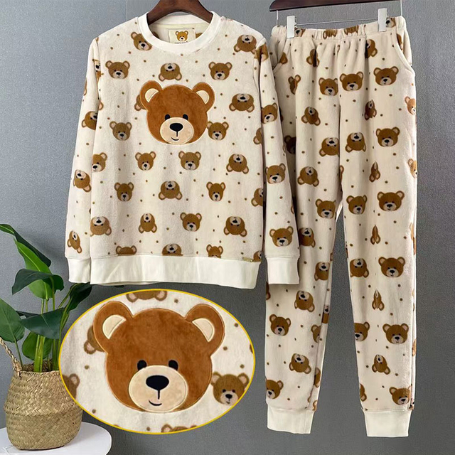 Индивидуальные женские теплые флисовые пижамы с вышивкой единорога