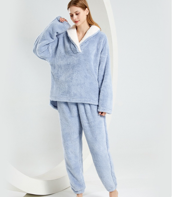 Ультрамягкая флисовая домашняя одежда из двух частей для отдыха 