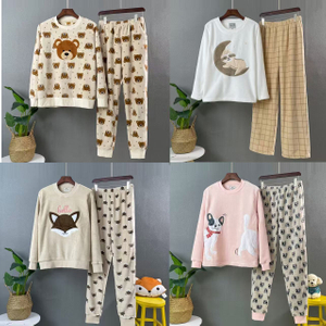 Индивидуальные женские теплые флисовые пижамы с вышивкой единорога