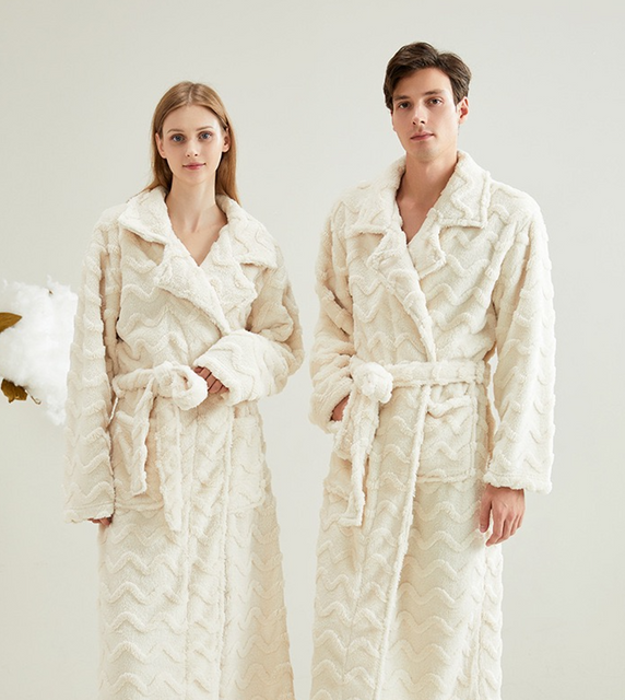 Роскошный мягкий и элегантный длинный халат для мужчин и женщин 