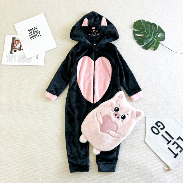 Флисовый плюшевый детский кигуруми с капюшоном Oeko-tex на тему животных